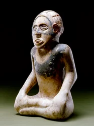 Sitzende männliche Figur, 1200-1450